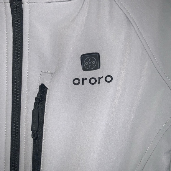 Ororo Women’s Light Grey Heated Jacket 2.0 (4 HEATING ZONES) Large - Picture 3 of 15